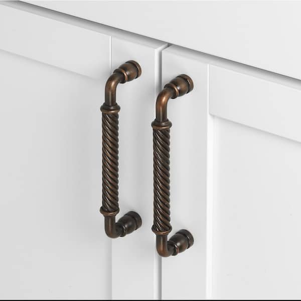 GlideRite Hardware 3133-160-ORB-10 6.25 inch CC Oil Rubbed Bronze Twisted Steel Dresser Drawer Pull 10 Pack