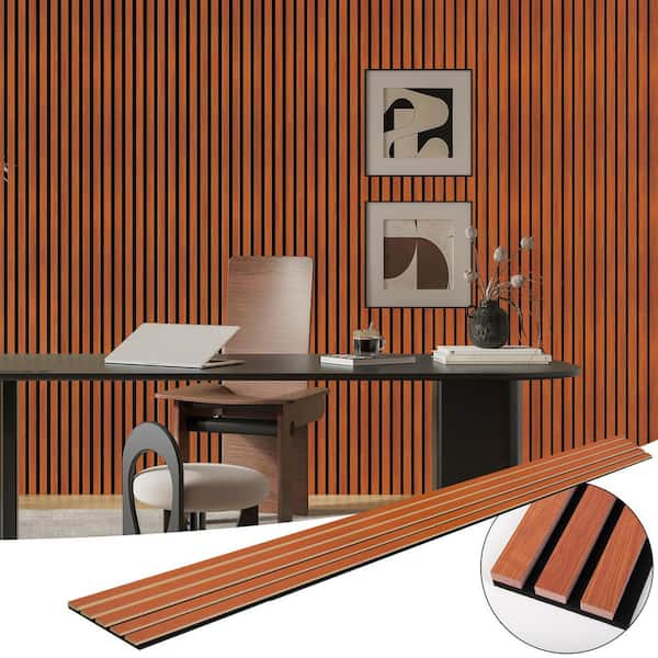 テーブル・チェア・ハンモック RWS0043AG WOOD PANEL TABLE Art3dwallpanels Cherry 0.83 in. x 0.65 ft. x 8 ft. Wood Slat