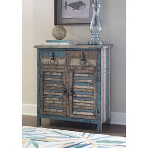 Summerlin Multi-colored Distressed Two Drawer and Two Door Console