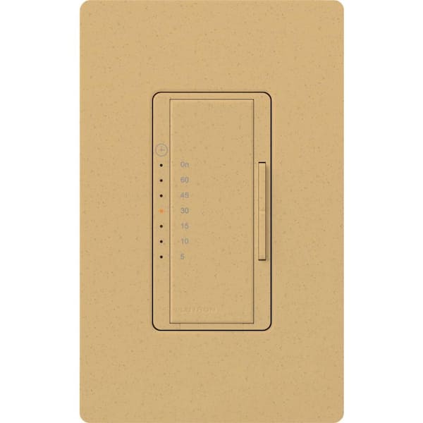 Lutron Maestro Countdown Timer Switch for Fans and Lights, 3A Fan/150W LED, Single-Pole/Multi-Location, Goldstone (MA-T51MN-GS)