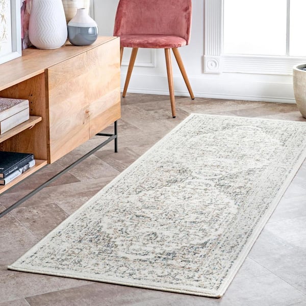 Vintage Tanith Cream 2 ft. 6 in. x 12 ft. Indoor Runner Rug