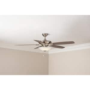 Menage 52 in. LED Indoor Brushed Nickel Smart Hubspace Ceiling Fan with Light and Remote