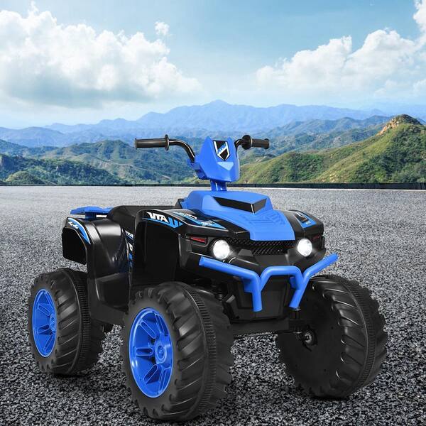 Details about   12V Kids 4-Wheeler ATV Quad Ride On Car w/ LED Lights Bluetooth Music USB Navy