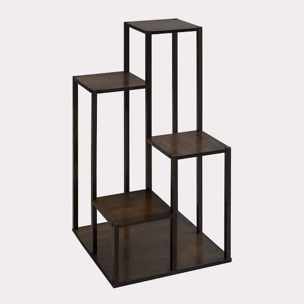 4-Tier Metal Plant Stand with Tiered Shelves (15.8 in. H W x 32.1 in. H)