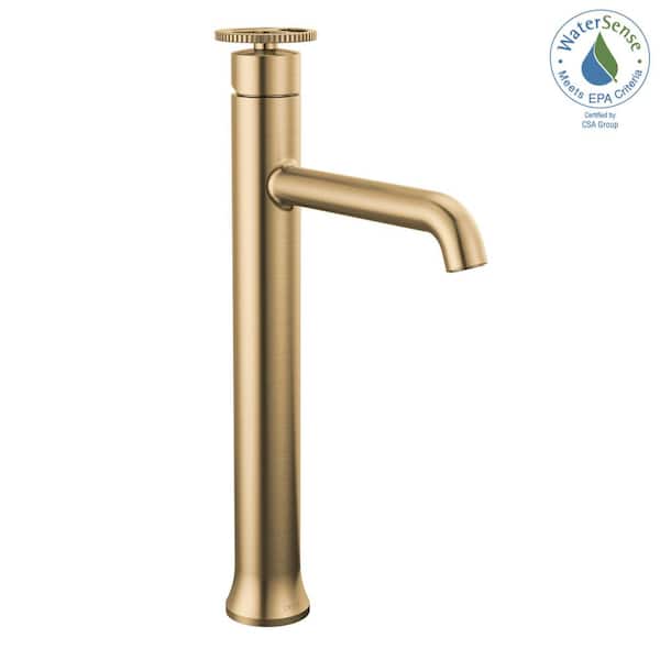Delta Trinsic Gold Wheel Single-Handle Vessel Sink Faucet in