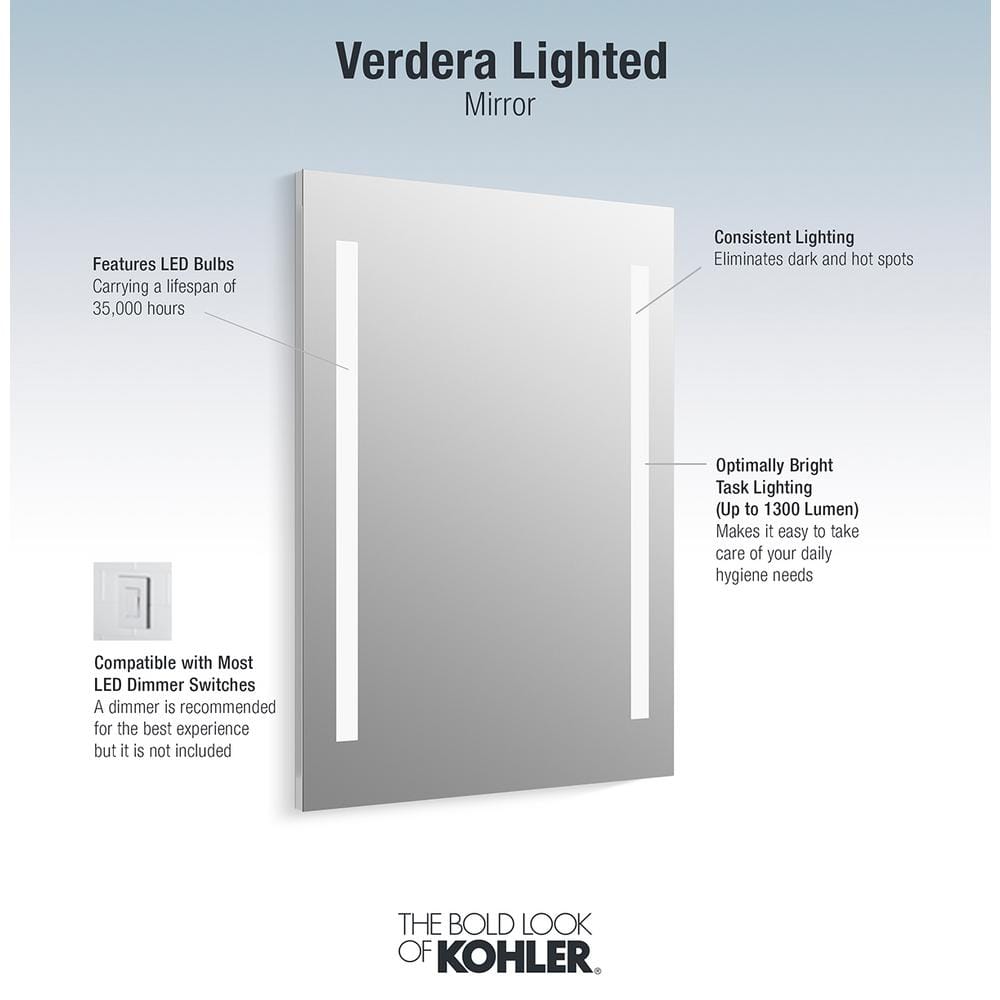 Verdera 33" x 24" Frameless LED Bathroom Vanity Mirror