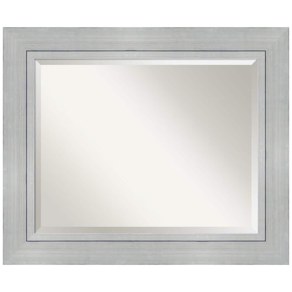 Romano Silver 35.25 in. x 29.25 in. Beveled Rectangle Wood Framed Bathroom 