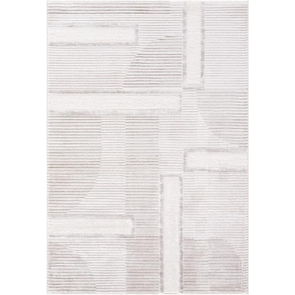 Livabliss Wolly Ivory/White Modern 8 ft. x 10 ft. Indoor Area Rug