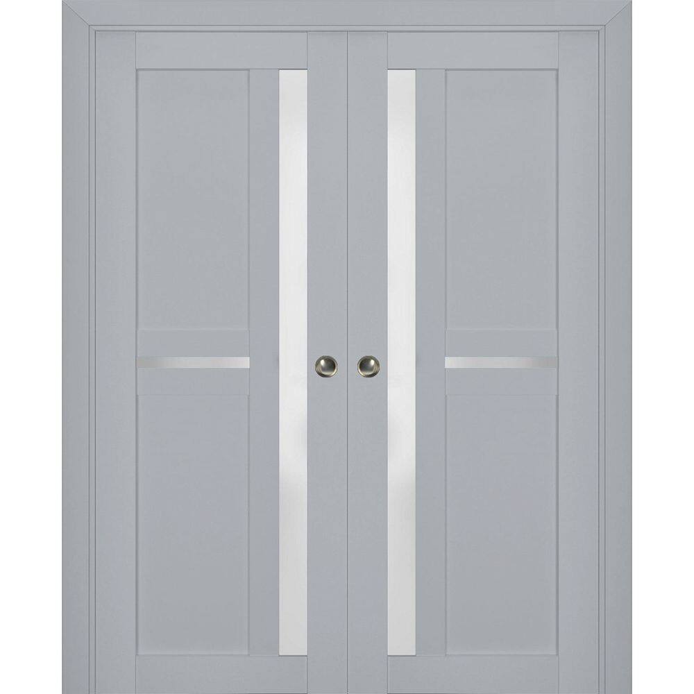 Doors Ffe Sartodoors Assemble Required 64 in. x 96 in. 2-Panel Matte Grey ...