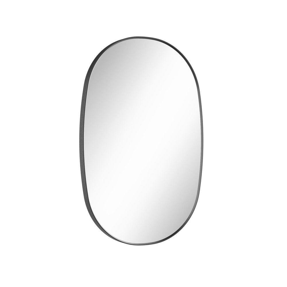 24 in. W x 36 in. H Oval Aluminum Framed Wall Bathroom Vanity Mirror in Black price history on PriceWatchPro