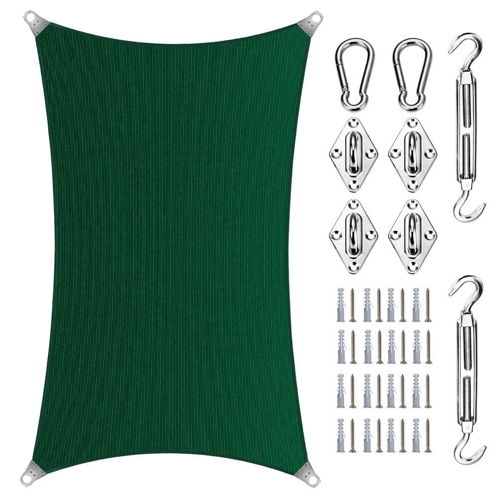 Super Ring 16 ft. x 18 ft. Sun Shade Sail with Hardware Kit-Green price history on PriceWatchPro