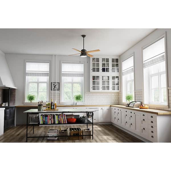 Loki 52 in. Integrated LED Indoor Noble Bronze Ceiling Fan with Light Kit