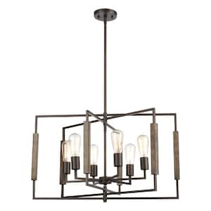 Talia 28 in. W 6-Light Oil Rubbed Bronze Chandelier with No Shades
