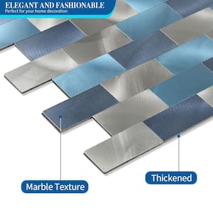 Blue Metal 12 in. x 12 in. x 0.16 in. Metal Peel and Stick Tile (5 sq. ft./5-Sheets)