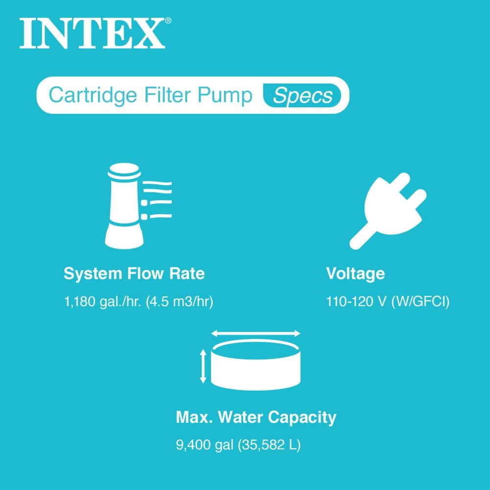 Intex 1500 GPH Gray Above Ground Pool Filter Pump
