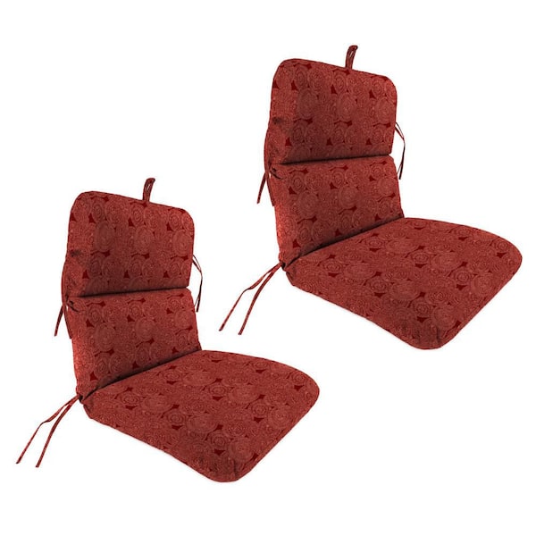 Jordan Manufacturing 45 in. L x 22 in. W x 5 in. T Rectangular Outdoor Dining Chair Cushion in Crossway Mulberry (2-Pack)