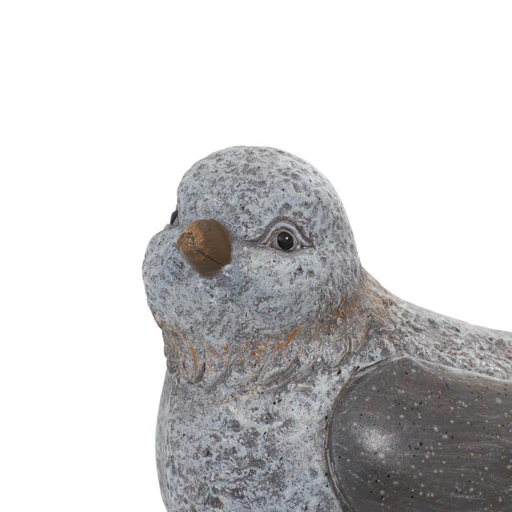 Gray Polystone Indoor Outdoor Bird Sculptures Set of 2