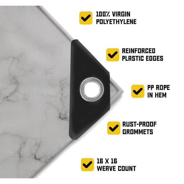 CORE TARPS 100 ft. x 100 ft. Marble/White, Extreme Heavy CORE TARPS 100 ft. x 100 ft. Marble/White, Extreme Heavy