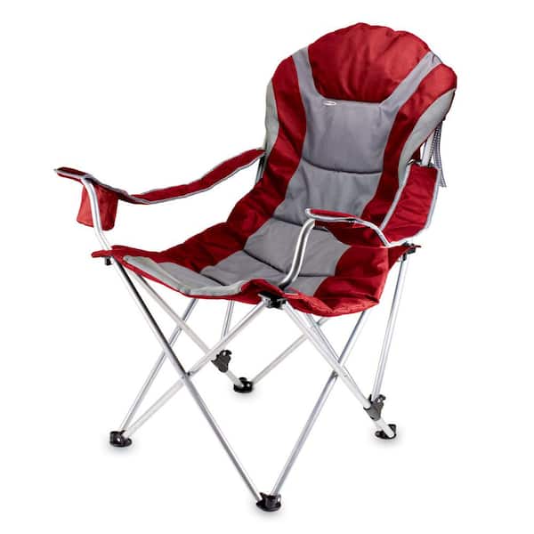 Angel Sar Reclining Camping Chair in Red with Carry Bag for Adults