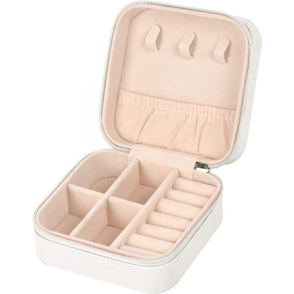 REPOSSI アクセサリーケース ホワイト White Portable PU Leather Mini Jewelry Box YJ00661 - The Home Depot