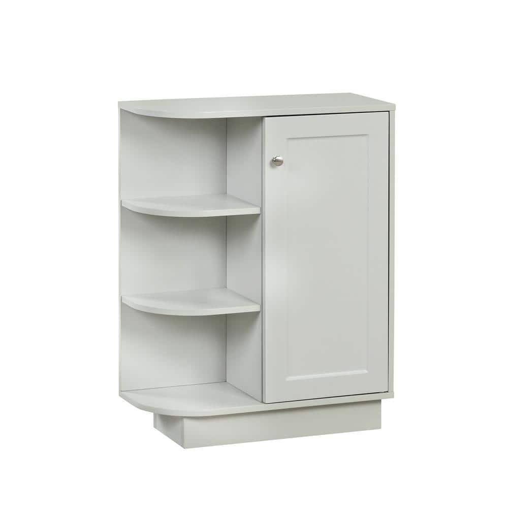 23.6 in. W x 9.7 in. D x 31.3 in. H Gray Linen Cabinet with Adjustable Plat