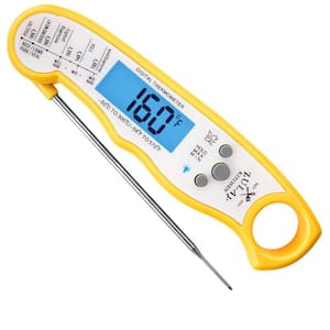 Instant Read Digital Meat Thermometer with Probe - Yellow