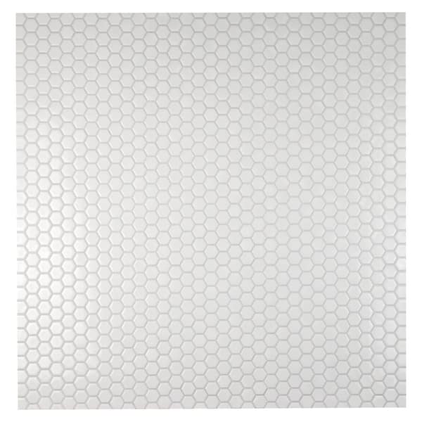 Merola Tile Metro 1 in. Hex Glossy White 6 in. x 6 in. Porcelain