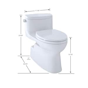Carolina II 1-Piece 1.28 GPF Single Flush Elongated ADA Comfort Height Toilet in Cotton White, SoftClose Seat Included