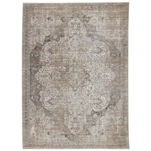 Vibe Ginevra Gray/Ivory 7 ft. 10 in. x 10 ft. 10 in. Medallion Rectangle Area Rug