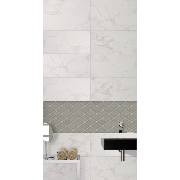 MSI Carrara White 12 in. x 24 in. Matte Porcelain Floor and Wall