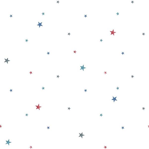 Unbranded Tiny Tots 2 Collection Navy/Blue/Red Matte Kids Stars Design Non-Pasted Non-Woven Paper Wallpaper Roll