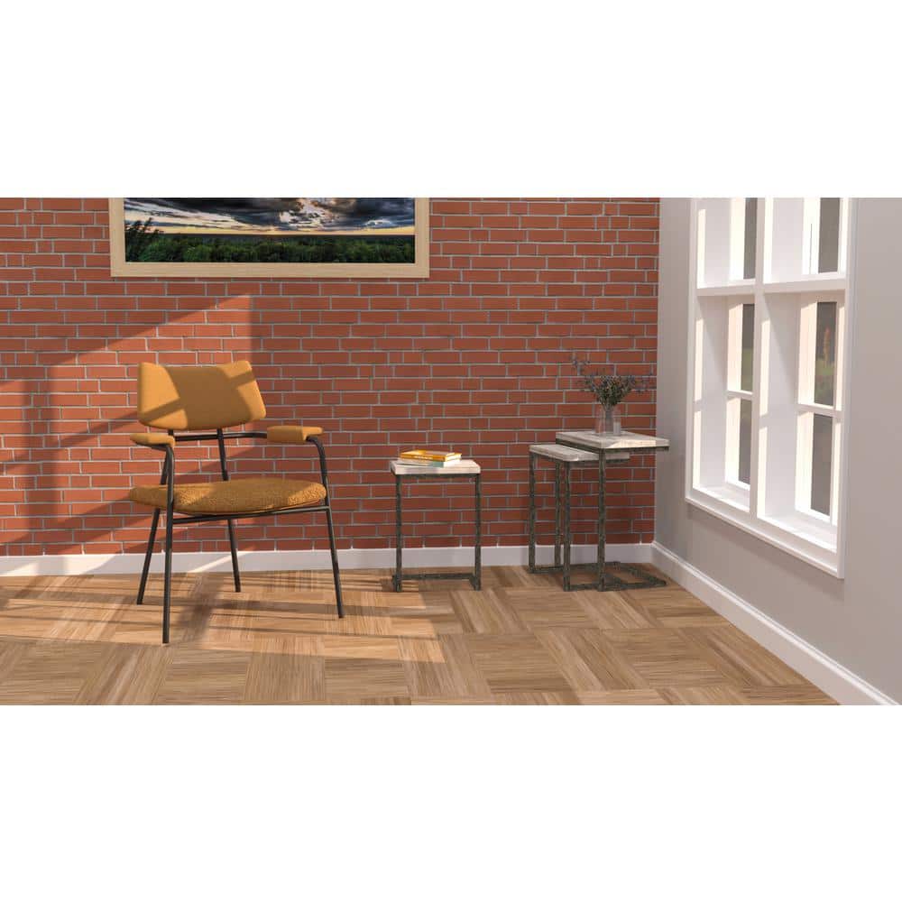 Addison 3-Piece Natural Driftwood and Aged Iron Nesting Table Set