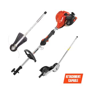 21.2 cc Gas 2-Stroke Attachment Capable Straight Shaft String Trimmer with Speed-Feed Head and Curved Shaft Edger Kit