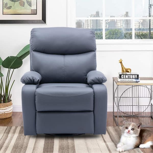 Chizzyseat Everglade 30.2 in. W Technical Leather Upholstered 3 Position Manual Standard Recliner in Gray