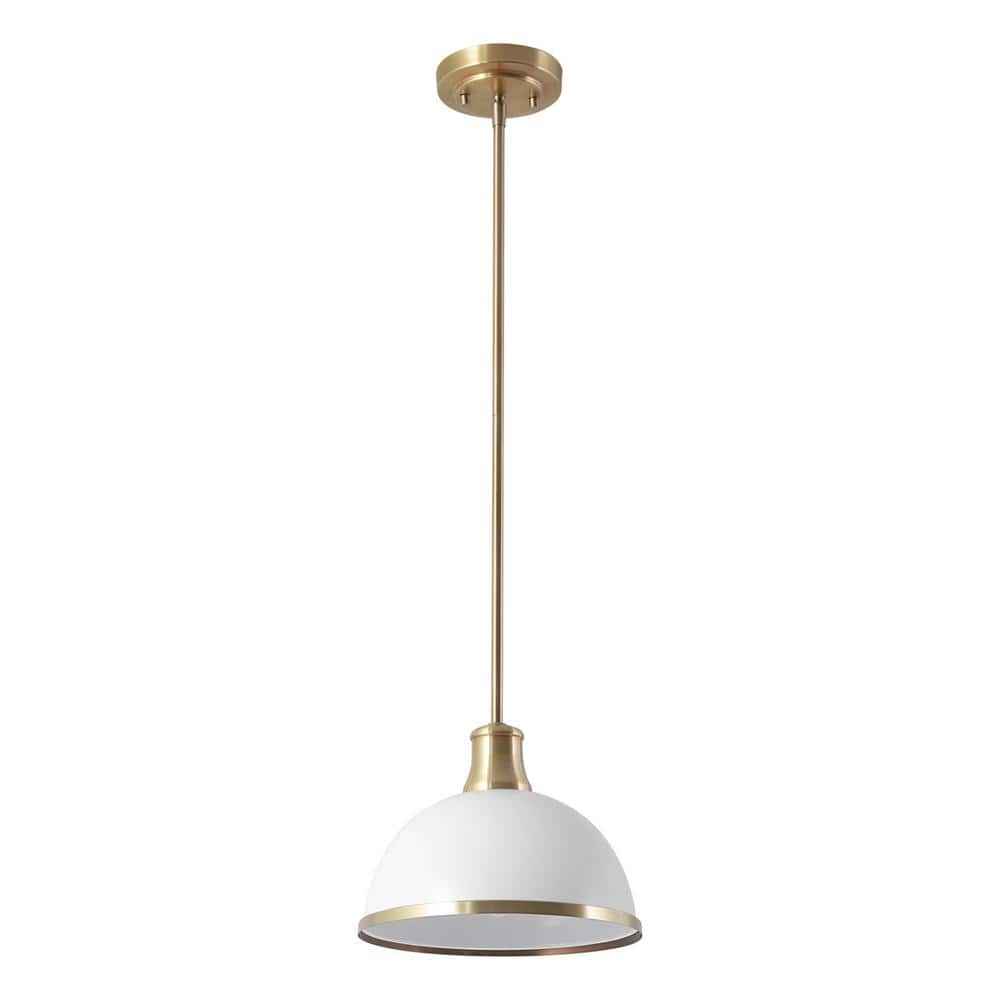 Beckett Matte White and Brass Accents Modern Farmhouse Pendant