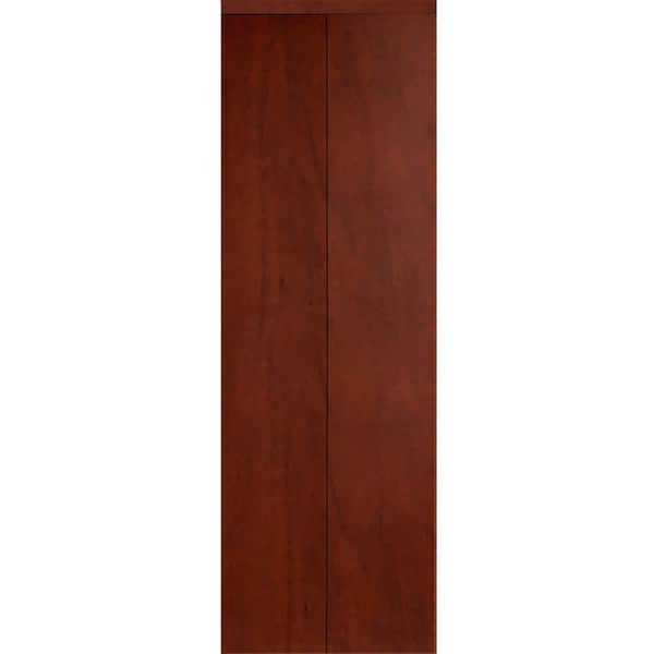 Impact Plus 32 in. x 84 in. Smooth Flush Cherry Solid Core MDF Interior Closet Bi-Fold Door with Matching Trim