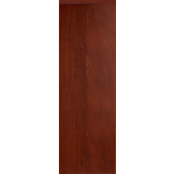 Impact Plus 36 in. x 96 in. Smooth Flush Solid Core Cherry MDF Interior Closet Bi-Fold Door with Matching Trim