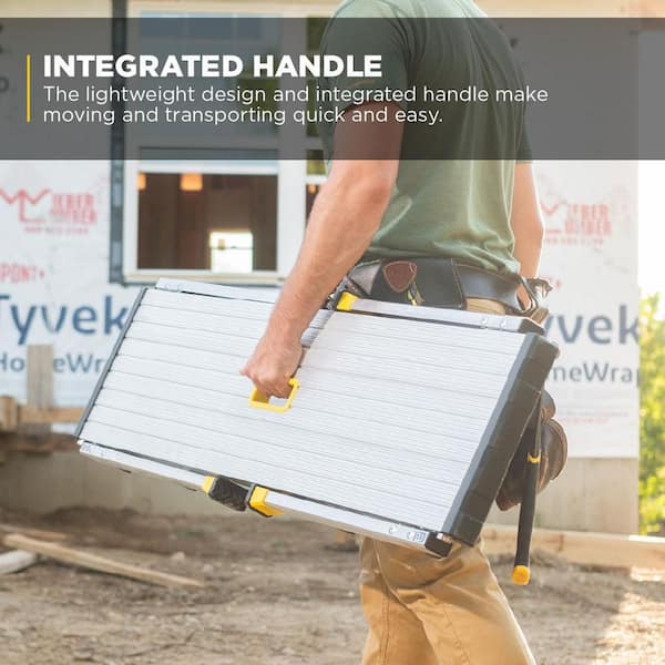Gorilla Ladders - 4 ft. x 12 in. x 20 in. Aluminum Slim-Fold Work Platform, 300 lbs. Load Capacity