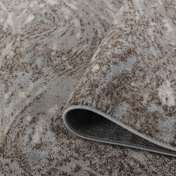 Sakarya Collection Brown Grey 8 ft. x 11 ft. Abstract Modern Wave Indoor Area Rug