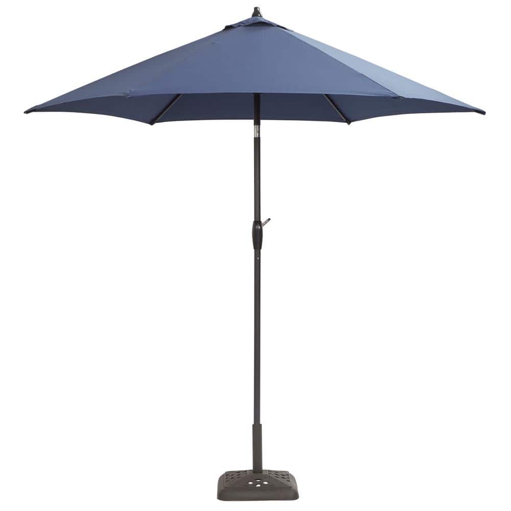 bay hill patio umbrella Hampton Bay 9 ft. Aluminum Patio Umbrella in Midnight with Tilt  9900-01297011