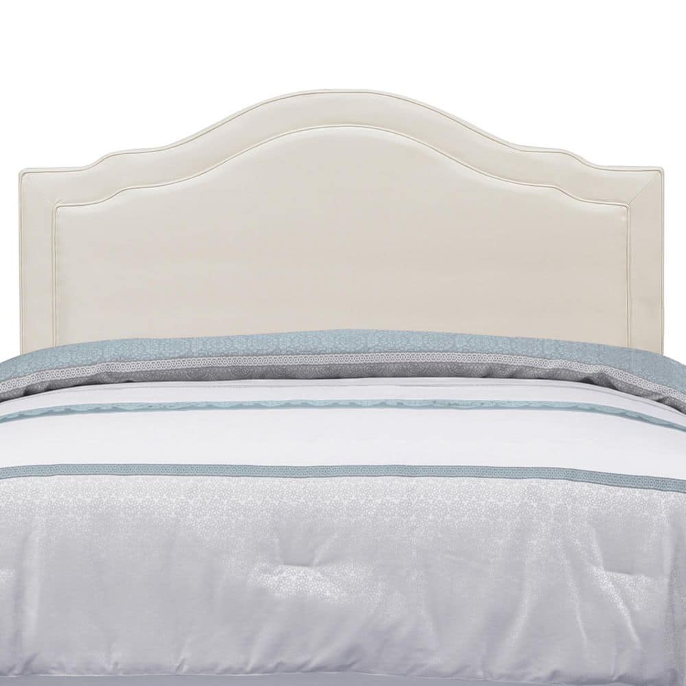 Cream Faux Leather Tufted Full/Queen Upholstered Headboard