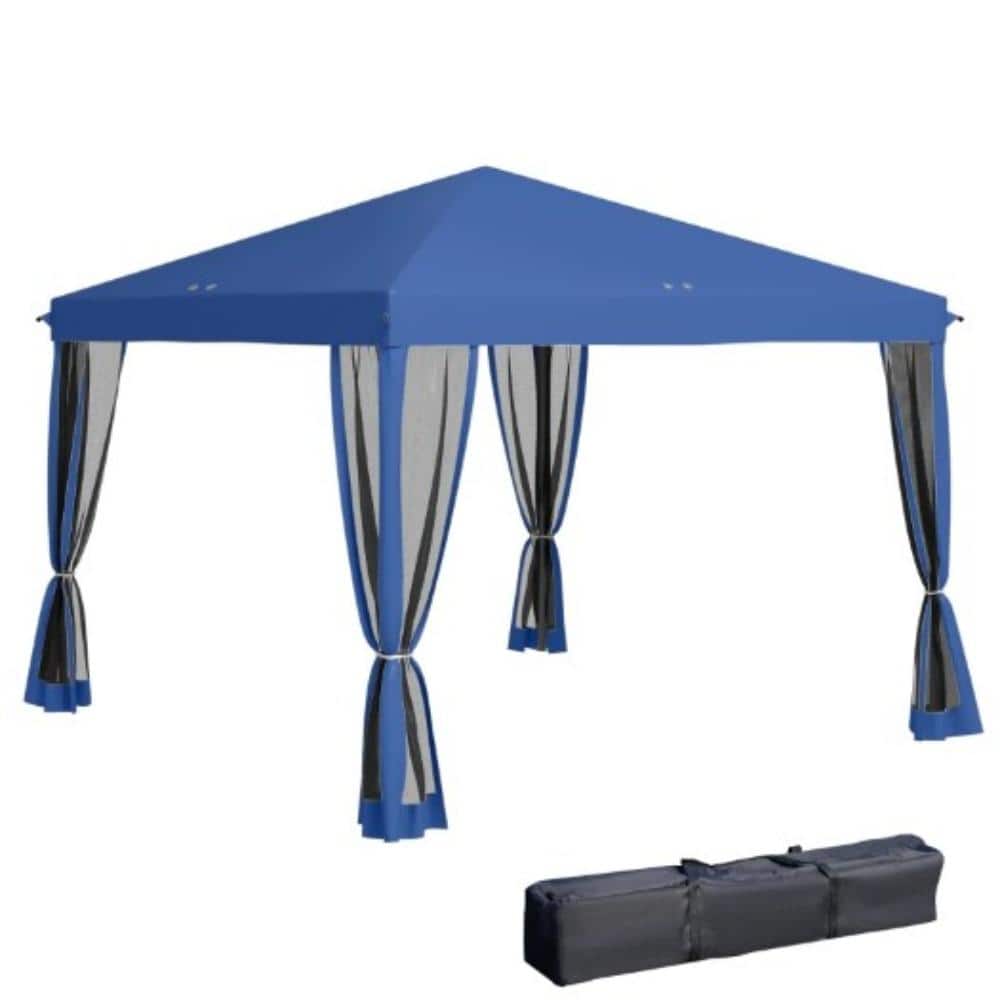10 ft. x 10 ft. Blue Pop-Up Canopy Tent Height Adjustable with Mesh Sidewalls and Carry Bag price history on PriceWatchPro