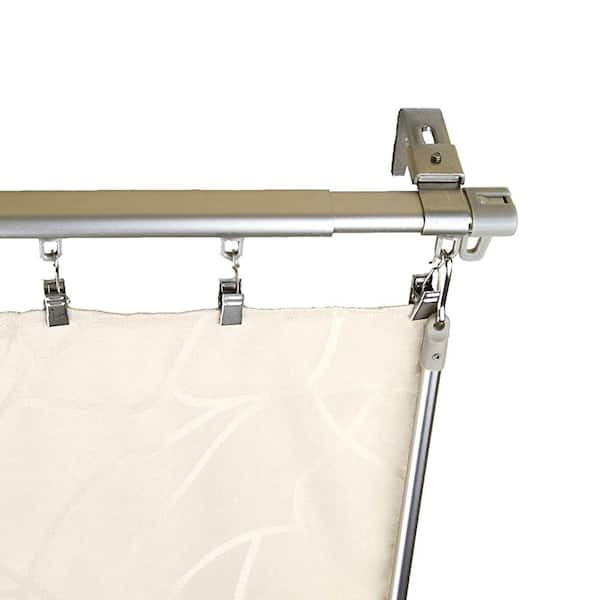 48 in. - 84 in. Traverse Curtain Rod in Silver