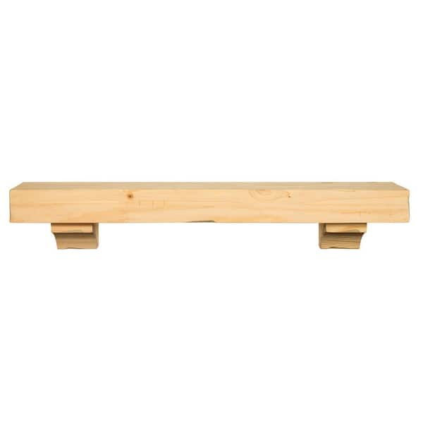 5 ft. Unfinished Distressed Cap-Shelf Mantel