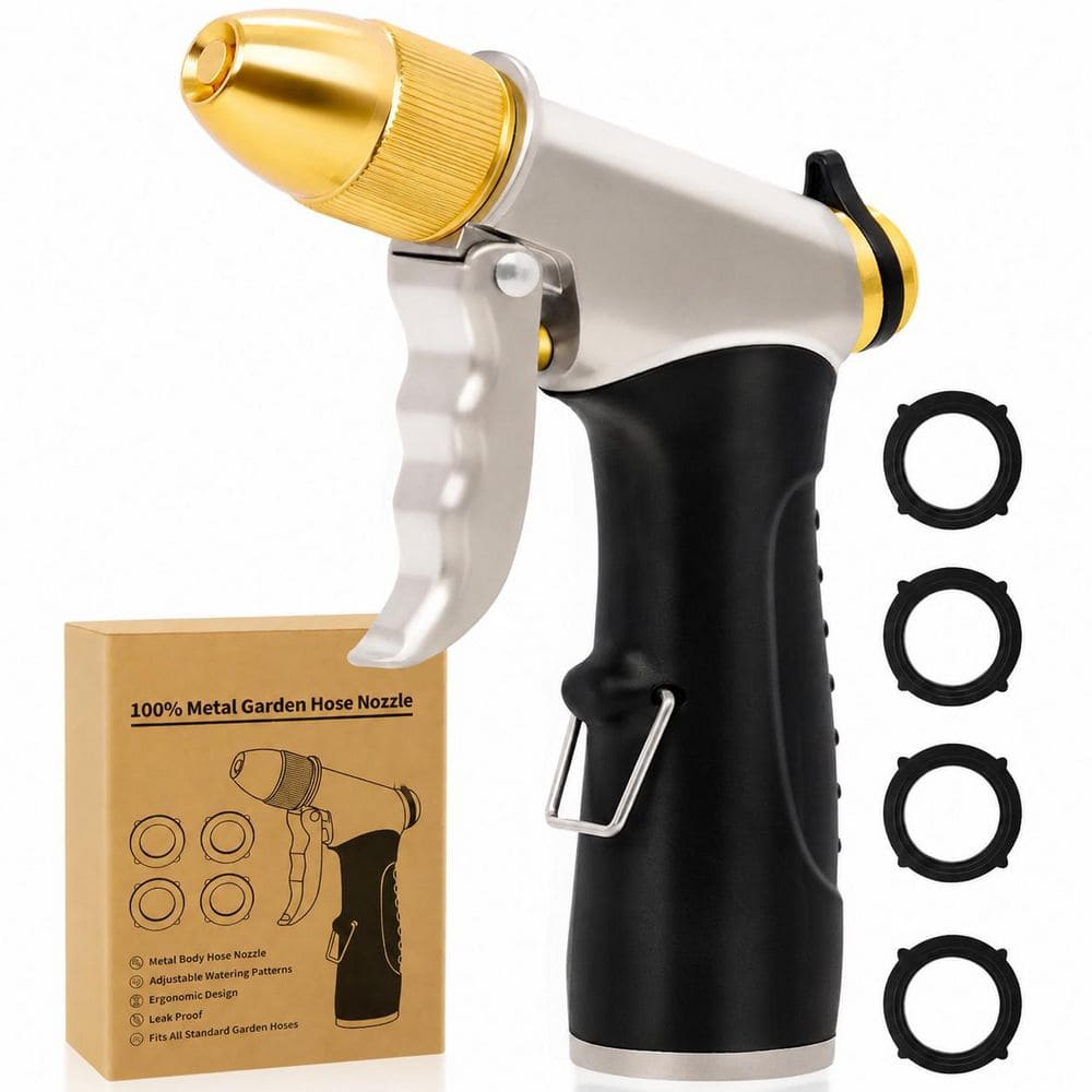 Metal High Pressure Adjustable Watering Hose Sprayer Leak-Proof Jet Mister Ergonomic Grip for Garden price history on PriceWatchPro