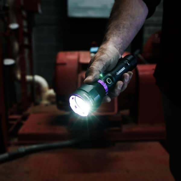 Husky 600 Lumens Dual Power LED Rechargeable Flashlight with UV