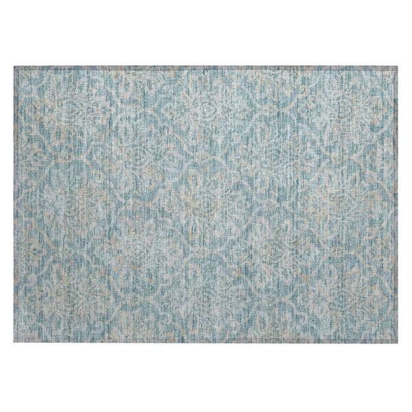 Chantille Machine Washable Indoor/Outdoor Abstract ACN3150 Teal 2 ft. x 3 ft. Accent Rug
