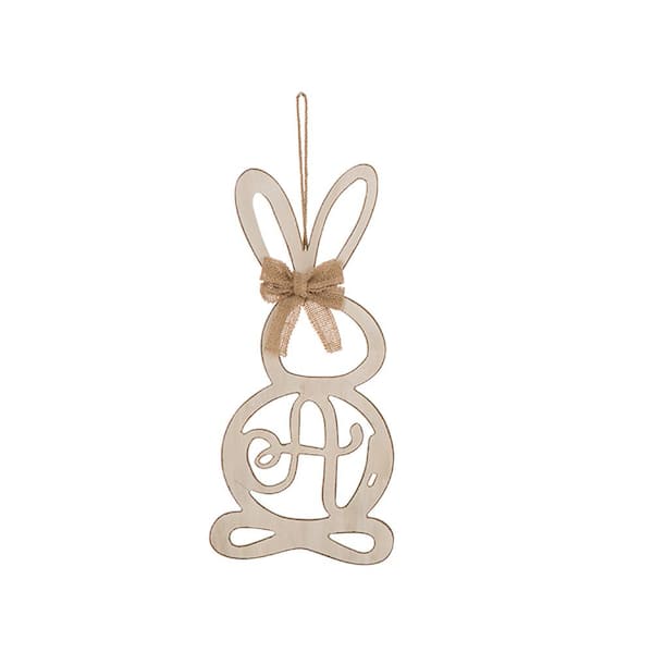 Glitzhome 16 in. H Easter Wooden Monogram Hanging Bunny - A 1802004157 ...