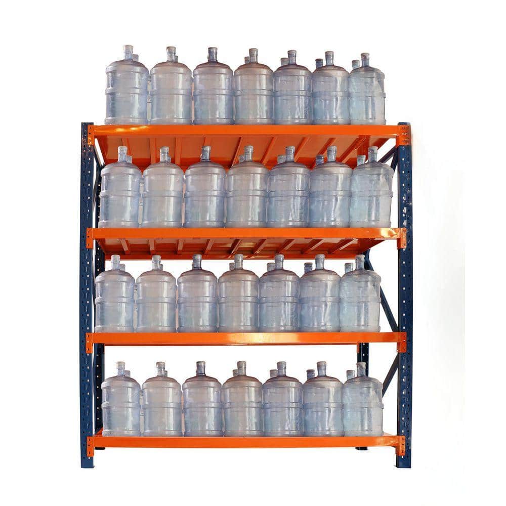 4-Tier Metal Adjustable Garage Storage Shelving Unit in Orange (78.6 in. W x 78.7 in. H x 23.8 in. D)