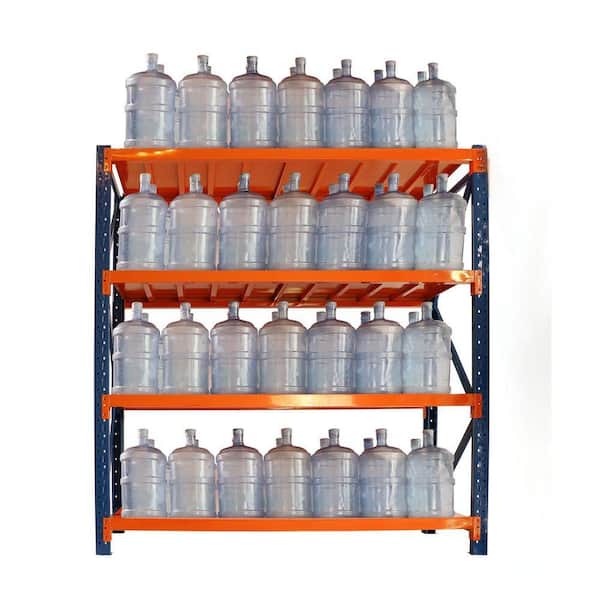4-Tier Metal Adjustable Garage Storage Shelving Unit in Orange (78.6 in. W x 78.7 in. H x 23.8 in. D)